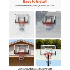 Vevor Basketballkorb Schwarz 111,76 x 100 cm