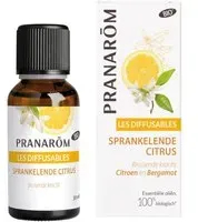 Pranarôm Les Diffusables Zeste Tonique Citron et Bergamote - Fragrance pétillante acidulé Huile 30 ml