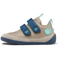 Affenzahn Barfußschuh Leder Buddy mit Klettverschluss Weich rutschfest Flexibel Reflektierend für Jungen und Mädchen in Größe 21-32 Oktopus - Beige 26 EU