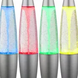 LED Lavalampe MAGMA, Farbwechsel, Silber, Säule, H 35,5 cm - Silber
