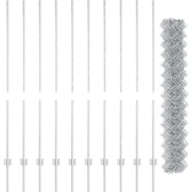 vidaXL Zaun mit Pfosten 1,4 x 10 m Silber/Stahl