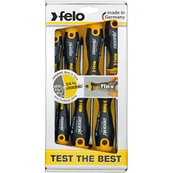 Felo Schraubendreher Satz 5-teilig ERGONIC 401 PZ | 2x Kreuzschlitz PZ | 3x Torx T - Serie 400  1 Stück