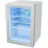 Gastro-Cool Kühlschrank mit Glastür für den Point of Sale - silber - LED Innenbeleuchtung / 62l- GCKW65