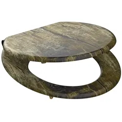 SCHÜTTE WC-Sitz »SOLID WOOD «, MDF, oval,  mit Softclose-Funktion - braun