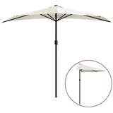 furnicato Balkon-Sonnenschirm mit Alu-Mast Sandfarben 270x144 cm Halbrund