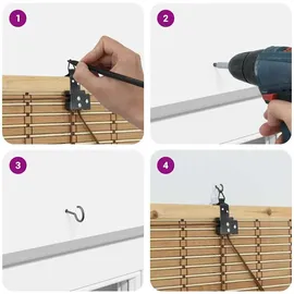 vidaXL Fensterjalousien & -schatten Hellbraun 90 x 160 cm Bambus