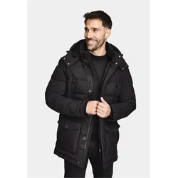 Parka NEW CANADIAN "Parka", Herren, Gr. 64, schwarz, 100% Polyester, unifarben, klassisch, lang, ohne Ausschnitt, Langarm, Jacken, im tollen Stepp-Design
