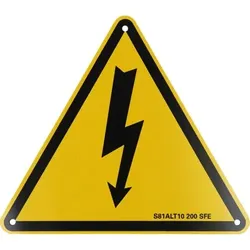 Warnschild-Hybrid-Blitz, Aluminium, 200 mm
