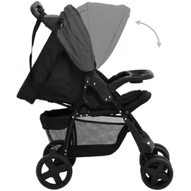 vidaXL 2-in-1 Kinderwagen dunkelgrau und schwarz 10384