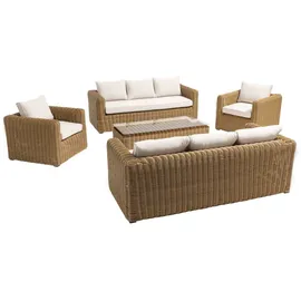 Oviala Zanzibar Gartenlounge-Ecksofa 8-tlg. braun