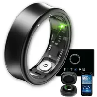 Fitorb Smart Ring Pro - Das Original. High-Tech Fitness- & Gesundheitsring, Schlafanalyse, 24/7 Aktivitätstracking. Temperaturmessung, Stess. Proberinge. (Neptun, Schwarz, 22,4 mm (13))