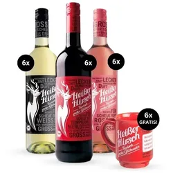 Heißer Hirsch Glühwein Trio + GRATIS Tassen [Spar-Paket]