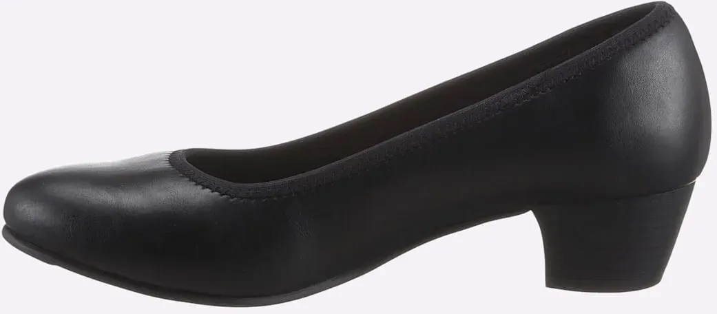 Pumps JANA, Damen, Gr. 37, schwarz, Lederimitat, Schuhe Pumps