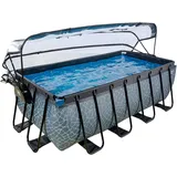 EXIT TOYS Stone Pool 400 x 200 x 122 cm inkl. Sandfilterpumpe + Abdeckung