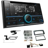 Kenwood DPX-7300DAB 2-DIN Autoradio mit Bluetooth Digitalradio DAB+ USB CD passend für Volkswagen VW T5 Transporter 2003-2015 rechtwinklig, schwarz inkl Canbus