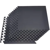 Vevor 12 x Puzzlematte Bodenschutzmatte 610 x 610 x 14 mm, Hochdichte EVA-Schaumstoffmatte, Ineinandergreifende Fitnessmatte Gymnastikmatte Sportmatte, Trainingsmatte Schwarz Heim-Fitnessstudio