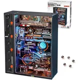 Robotime 3D Puzzle Erwachsene Murmelbahn Letzte Stadt Modellbausatz Bausatz Holzpuzzle, Kugelbahn LED Leuchtendes Dunkel, Gaming Schreibtisch Dekor Geschenke für Männer, MR01S