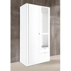 priess Kleiderschrank, mit gerundeten Elementen auf den Außentüren priess weiß