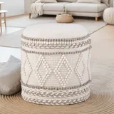 FineBuy Sitzhocker 40 x 45 x 40 cm Beige