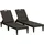 Outsunny Sonnenliege 2er Set 120 x 60 x 30 cm Schwarz