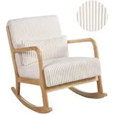 Beliani Schaukelsessel, Weiß, Hellbraun, Textil, 65x79x81 cm, Wohnzimmer, Sessel, Relaxsessel