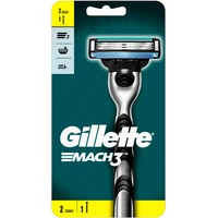 Gillette Mach3 Rasierer Herren mit verbesserten Feuchtigkeitsstreifen, Rasierer + 2 Rasierklingen