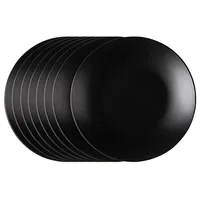 HIT Trading Dessertteller 8er Set BRUNCH, Ø 21 cm - Schwarz matt - Steingut - 8er Set