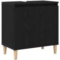 VidaXL Waschbeckenunterschrank Schwarz Eiche 58 x 33 x 60