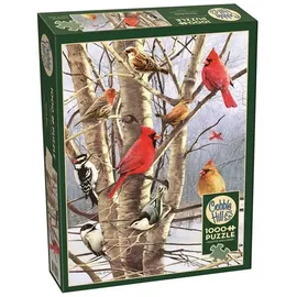Brainbox Puzzle COBBLE HILL PUZZLES - Wintervögel 1000 Teile, 1000 Puzzleteile