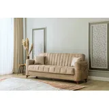 gowoll 3-Sitzer Sofa mit Schlaffunktion und Stauraum Schlafsessel Gästebett beige