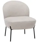 miliboo Sessel im beigen Samtdesign mit schwarzem Metall Beley