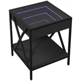 vidaXL Nachttisch mit Infinity-LED Schwarz 40x40x49 cm