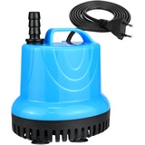 XunHe 5W 350L/H Mini Wasserpumpe, Aquariumpumpe Springbrunnenpumpe Klein Tauchpumpe, Ultra Leise Aquarium Pumpe Förderpumpe für Teiche, Aquarium, Garten, Brunnen (Blau)