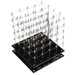 Whadda LED-3D-Würfel, Lötbausatz, 125 weiße LEDs, 5x5x5, vorprogrammierte 3D-Effekte, 300 mA, 9 VDC