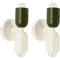 Wandlampe 2er Set TOPI Metall Cremeweiß