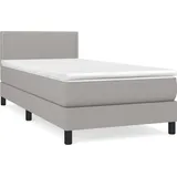 vidaXL Boxspringbett mit Matratze Hellgrau 100x200 cm Stoff - Grau