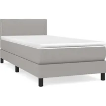 vidaXL Boxspringbett mit Matratze Hellgrau 100x200 cm Stoff - Grau