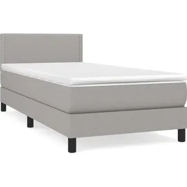 vidaXL Boxspringbett mit Matratze Hellgrau 100x200 cm Stoff - Grau
