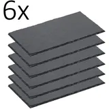 Gastro Spirit Servierplatte 6er Set Schieferplatte 32,5 x 17,6 x 0,5 cm, GN 1/3, schwarz, Schiefer, (Set, 6-tlg., 6er Set), Naturschieferplatten schwarz 17.5 cm x 32.5 cm