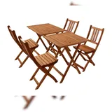 möbelliebling Balkonmöbel Set 6tlg. Akazie 2 Balkontische 60 x 60 cm BLOOM