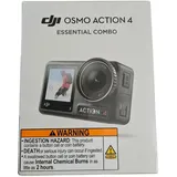 DJI Osmo Action 4 Essential-Combo – 4K/120fps wasserdichte Action-Kamera mit einem 1/1,3-Zoll-Sensor, atemberaubende Low-Light-Aufnahmen, 10-Bit- und D-Log M-Farbleistung, langlebiger 1.770 mAh-Akku