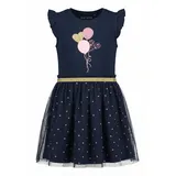 blue seven Jerseykleid BLUE SEVEN "Blue Seven Mädchen Tüllkleid", Mädchen, Gr. 134, 5950, nachtblau, 95% Baumwolle, 5% Elasthan, normal, Rundhals, Kleider Jerseykleid