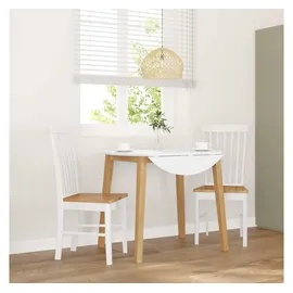 vidaXL Esszimmerstuhl Massivholz weiß 2er Set