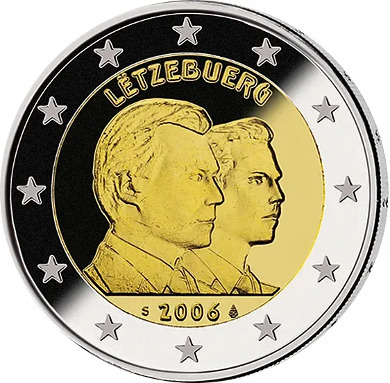 2 Euro Gedenkmünze "25. Geburtstag von Erbgroßherzog Guillaume" 2006 aus Luxemburg!