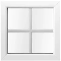 Fenster mit innenliegenden Helima Sprossen, Kunststoff, aluplast IDEAL 4000, Weiß, 600 x 600 mm, individuell konfigurieren