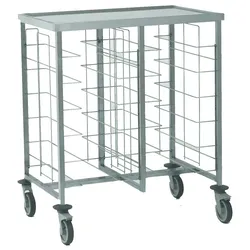 Tournus Tablettabräumwagen / Cafeteria Abräumwagen mit 2 x 6 Einschüben für Tabletts Breite 320 - 370 mm