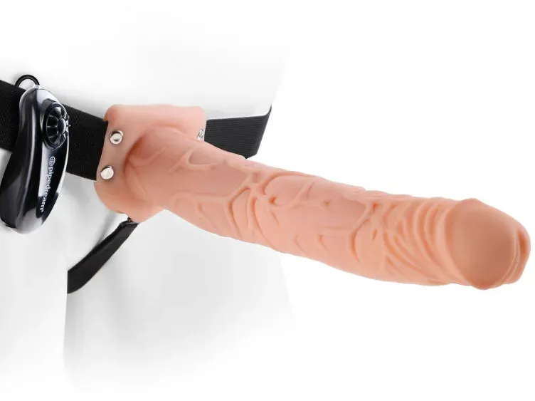 FETISH FANTASY SERIES - 11 HOLLOW STRAP-ON VIBRIEREN MIT BLLEN 27,9CM FLEISCH