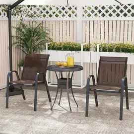 Costway Gartenstuhl 56 x 70 x 84 cm Braun/Schwarz 4 St.