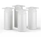 sossai® Möbelfuß Runde Schrankfüße, 4er & 8er Set, höhenverstellbar, (4-St), Farbe: Weiß weiß Ø 4 cm x 8 cm