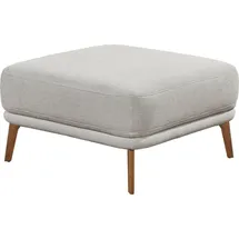 Schöner Wohnen SCHÖNER WOHNEN-Kollektion Hocker Pearl - 5 Jahre Hersteller-Garantie, auch in Bouclé, Passend zur Serie Pearl, B/T/H: 80/80/45 cm, Füße Massivholz grau